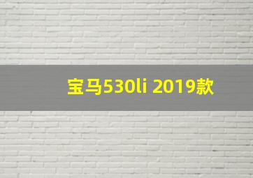 宝马530li 2019款